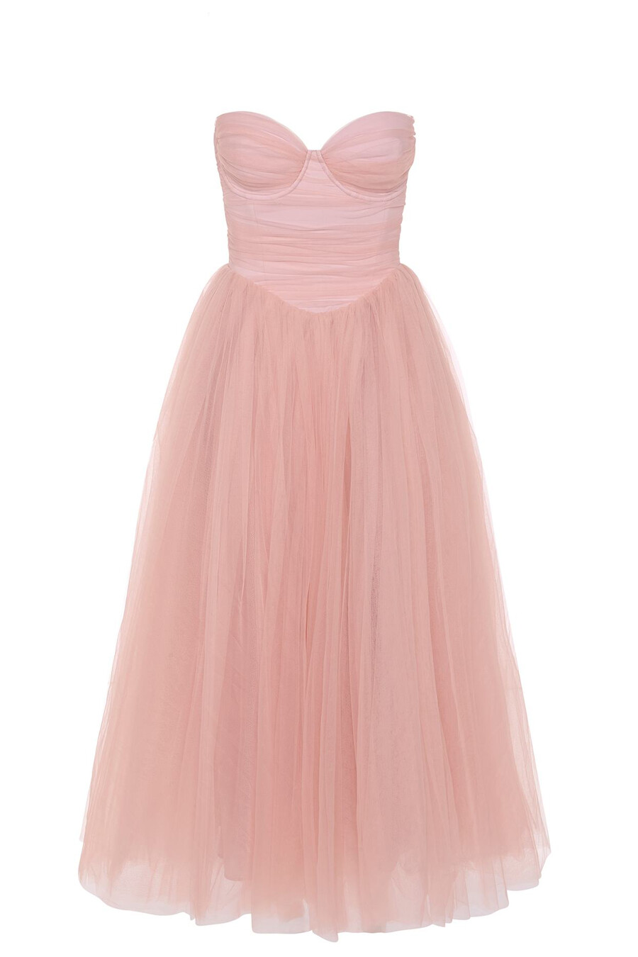 suknia midaxi z tiulu w kolorze dusty rose