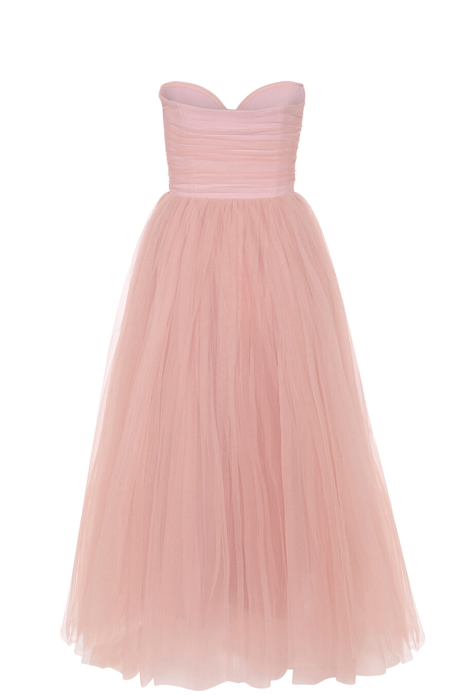 suknia midaxi z tiulu w kolorze dusty rose