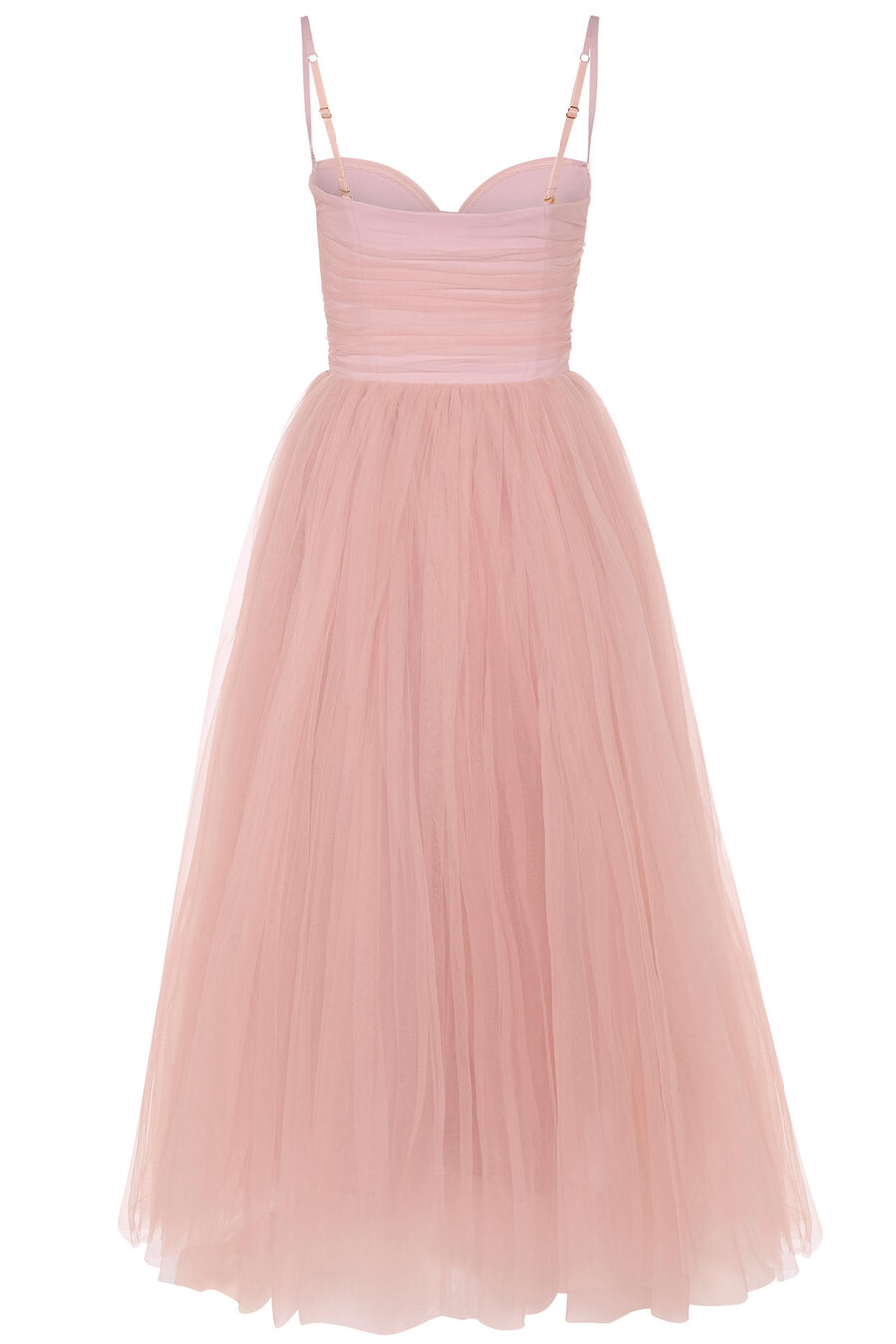 suknia midaxi z tiulu w kolorze dusty rose