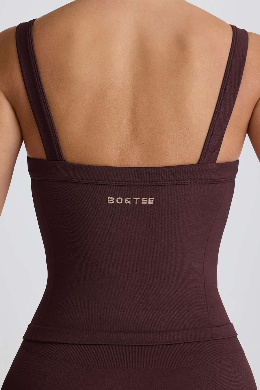 super sculpt seamless longline tank top w kolorze czekoladowym