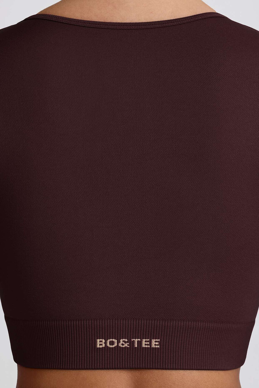 super sculpt seamless crop top z długim rękawem w kolorze czekoladowym